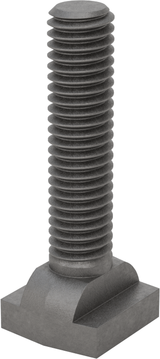 Çelik İşlenmiş Boyunlu T-Yivli Cıvata, 3/8" Geniş Yivli, 1-3/4" Uzunluk, 3/8"-16 Diş Boyutu