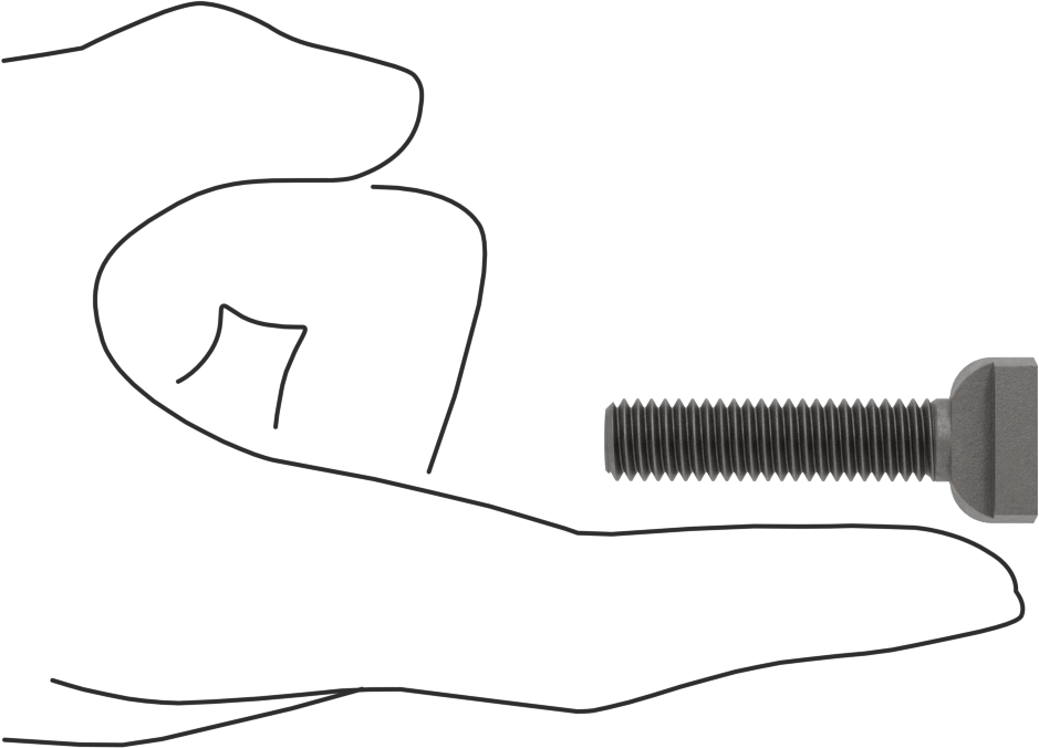 Çelik İşlenmiş Boyunlu T-Yivli Cıvata, 3/8" Geniş Yivli, 1-3/4" Uzunluk, 3/8"-16 Diş Boyutu