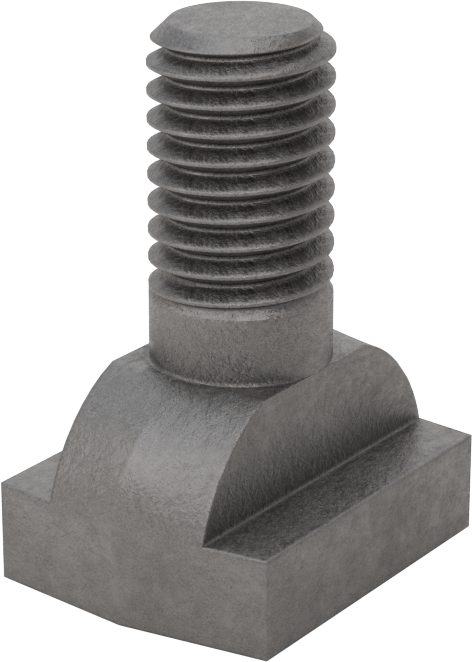 Çelik İşlenmiş Boyunlu T-Yivli Cıvata, 1/2" Geniş Yiv için, 1-1/4" Uzunluk, 1/2"-13 Diş Boyutu