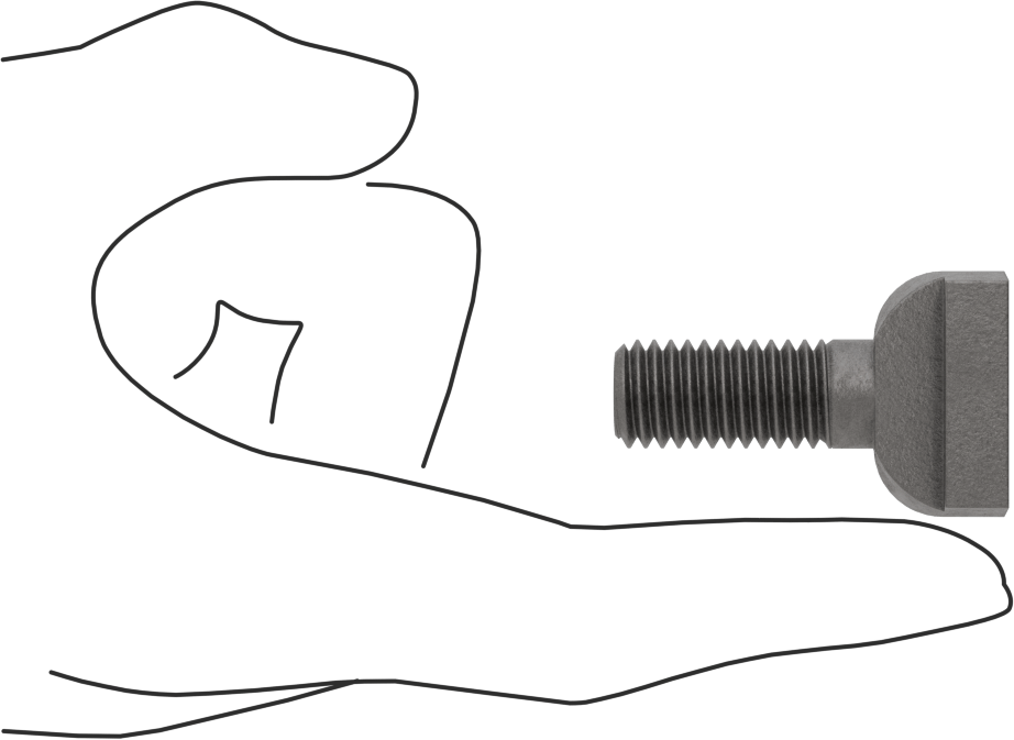 Çelik İşlenmiş Boyunlu T-Yivli Cıvata, 1/2" Geniş Yiv için, 1-1/2" Uzunluk, 1/2"-13 Diş Boyutu