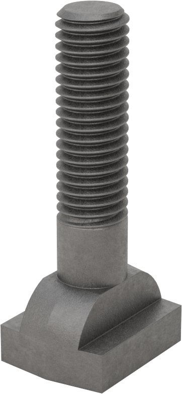 Çelik İşlenmiş Boyunlu T-Yivli Cıvata, 1/2" Geniş Yiv için, 2-1/4" Uzunluk, 1/2"-13 Diş Boyutu
