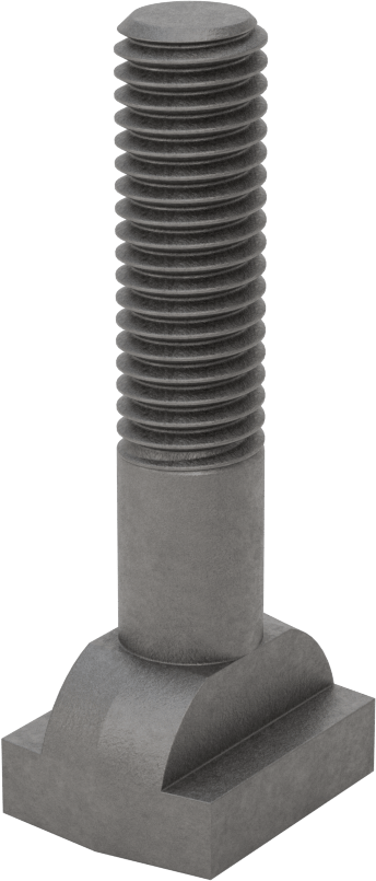 Çelik İşlenmiş Boyunlu T-Yivli Cıvata, 1/2" Geniş Yiv için, 2-1/2" Uzunluk, 1/2"-13 Diş Boyutu