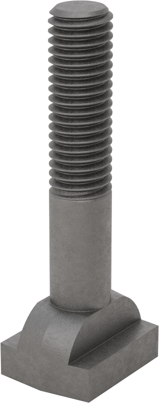 Çelik İşlenmiş Boyunlu T-Yivli Cıvata, 1/2" Geniş Yiv için, 2-3/4" Uzunluk, 1/2"-13 Diş Boyutu