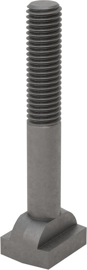 Çelik İşlenmiş Boyunlu T-Yivli Cıvata, 1/2" Geniş Yiv için, 3-1/2" Uzunluk, 1/2"-13 Diş Boyutu
