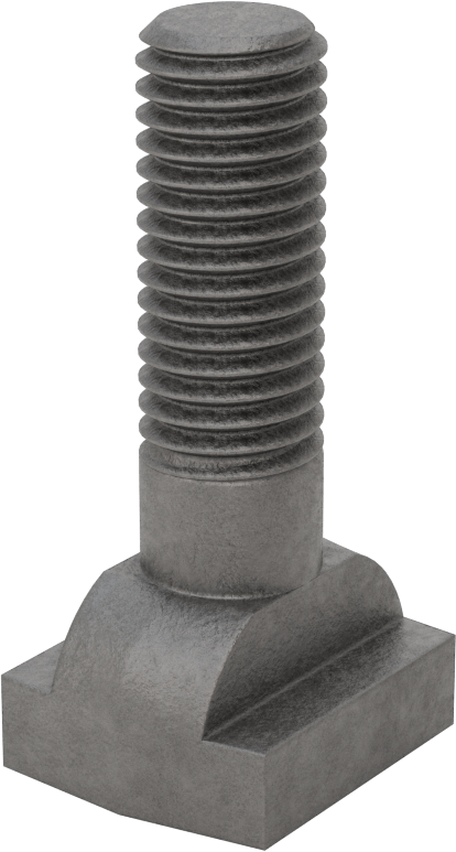 Çelik İşlenmiş Boyunlu T-Yivli Cıvata, 5/8" Geniş Yuva için, 2-1/4" Uzunluk, 5/8"-11 Diş Boyutu