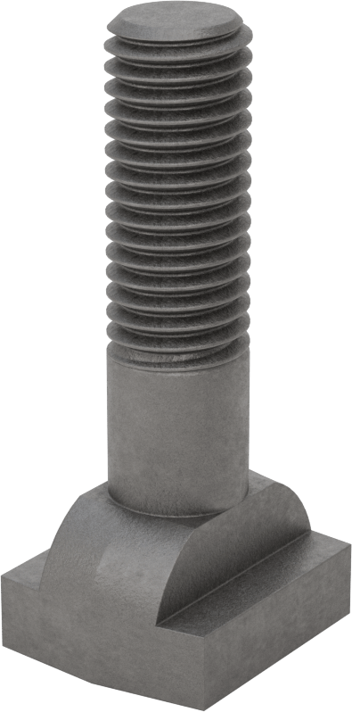 Çelik İşlenmiş Boyunlu T-Yivli Cıvata, 5/8" Geniş Yuva için, 2-1/2" Uzunluk, 5/8"-11 Diş Boyutu