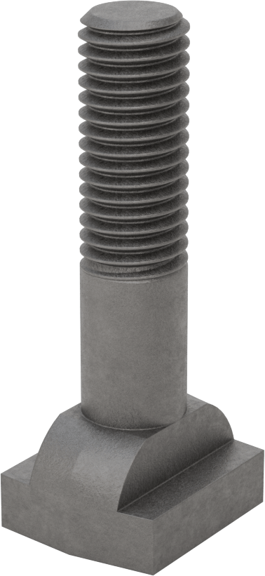 Çelik İşlenmiş Boyunlu T-Yivli Cıvata, 5/8" Geniş Yuva için, 2-3/4" Uzunluk, 5/8"-11 Diş Boyutu