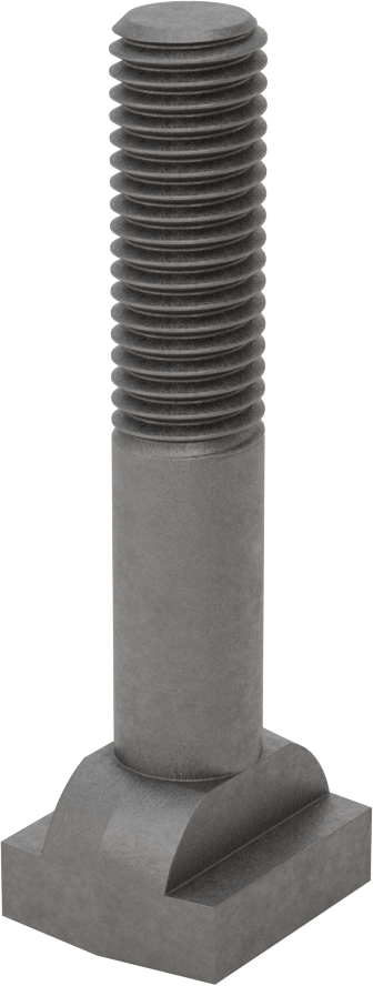Çelik İşlenmiş Boyunlu T-Yivli Cıvata, 5/8" Geniş Yuva için, 3-1/2" Uzunluk, 5/8"-11 Diş Boyutu