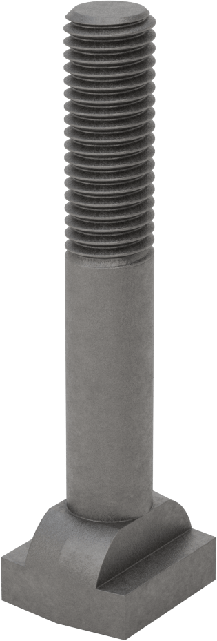 Çelik İşlenmiş Boyunlu T-Yivli Cıvata, 5/8" Geniş Yuva için, 4" Uzunluk, 5/8"-11 Diş Boyutu