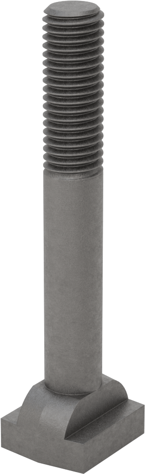 Çelik İşlenmiş Boyunlu T-Yivli Cıvata, 5/8" Geniş Yuva için, 4-1/2" Uzunluk, 5/8"-11 Diş Boyutu