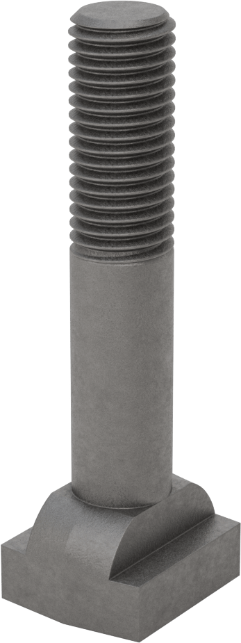 Çelik İşlenmiş Boyunlu T-Yivli Cıvata, 3/8" Geniş Yivli, 4-1/2" Uzunluk, 3/8"-16 Diş Boyutu