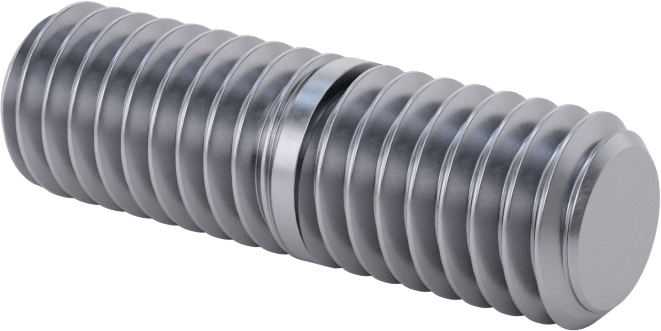 Her İki Ucu Dişli Titreşime Dayanıklı Montaj Saplaması, Çelik, 3/8"-16 Diş Boyutu, 1/2“ x 5/8” Diş Uzunluğu, 1-1/4" Uzunluk