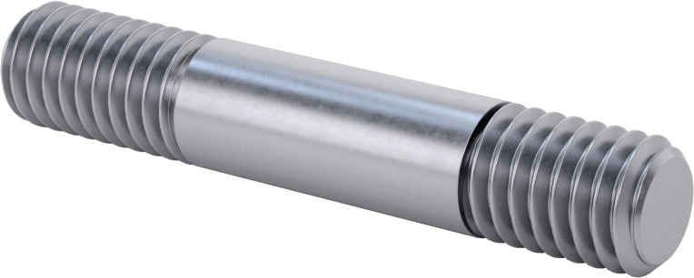 Her İki Ucu Dişli Titreşime Dayanıklı Montaj Saplaması, Çelik, 7/16"-14 Diş Boyutu, 9/16“ x 3/4” Diş Uzunluğu, 2-1/2" Uzunluk