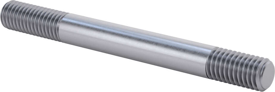 Her İki Ucu Dişli Titreşime Dayanıklı Montaj Saplaması, Çelik, 1/2"-13 Diş Boyutu, 7/8“ x 1-1/4” Diş Uzunluğu, 5 inç Uzunluk