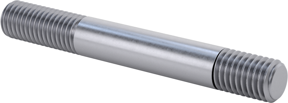 Her İki Ucu Dişli Titreşime Dayanıklı Montaj Saplaması, Çelik, 5/8"-11 Diş Boyutu, 7/8“ x 1-1/2” Diş Uzunluğu, 5 inç Uzunluk