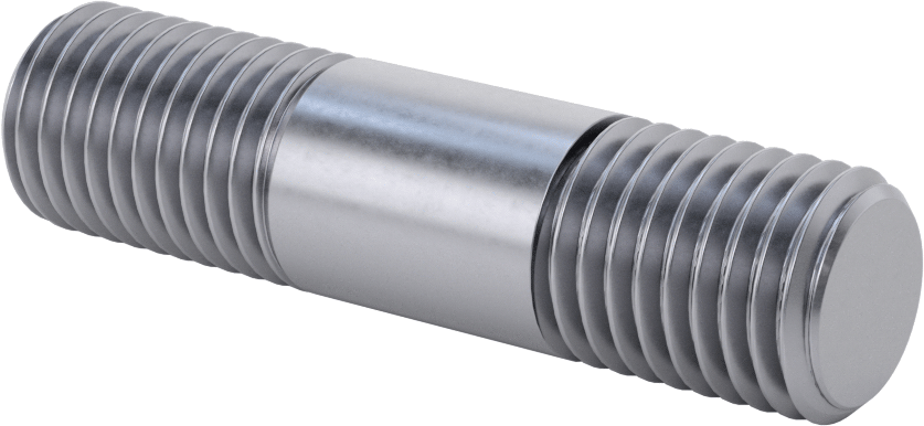 Her İki Ucu Dişli Titreşime Dayanıklı Montaj Saplaması, Çelik, 7/8"-9 Diş Boyutu, 1“ x 1-1/4” Diş Uzunluğu, 3-1/2" Uzunluk