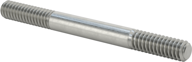 Her İki Ucu Dişli Titreşime Dayanıklı Montaj Saplaması, Çelik, 1/4"-20 Diş Boyutu, 3/4“ x 3/4” Diş Uzunluğu, 2" Uzunluk