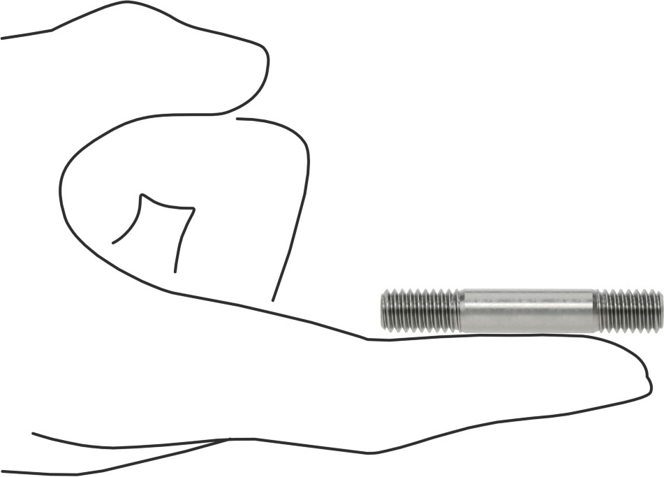 Her İki Ucu Dişli Titreşime Dayanıklı Montaj Saplaması, Çelik, 5/16"-18 Diş Boyutu, 1/2“ x 1/2” Diş Uzunluğu, 1-1/2" Uzunluk