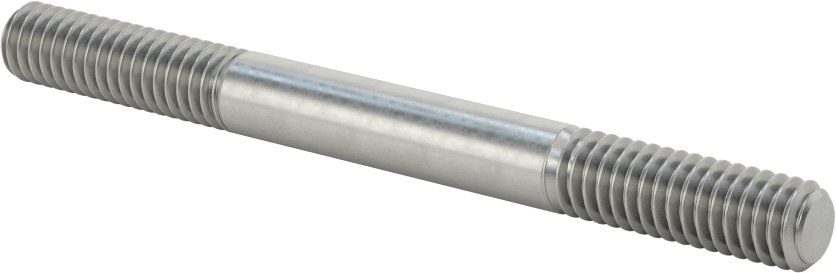 Her İki Ucu Dişli Titreşime Dayanıklı Montaj Saplaması, Çelik, 5/16"-18 Diş Boyutu, 1“ x 1” Diş Uzunluğu, 2-1/2" Uzunluk
