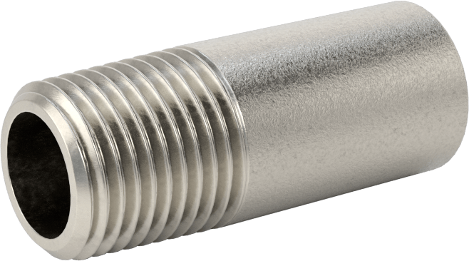 Standart Cidarlı 304/304L Paslanmaz Çelik Dişli Boru Rakorı, Bir Ucu Dişli, 1/8 NPT, 1" Uzunluk