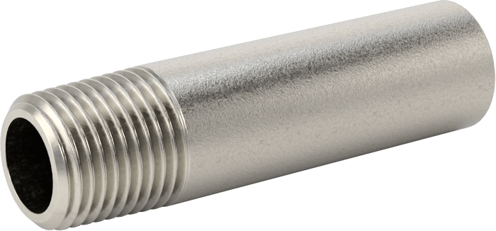 Standart Cidarlı 304/304L Paslanmaz Çelik Dişli Boru Rakorı, Bir Ucu Dişli, 1/8 NPT, 1-1/2" Uzunluk