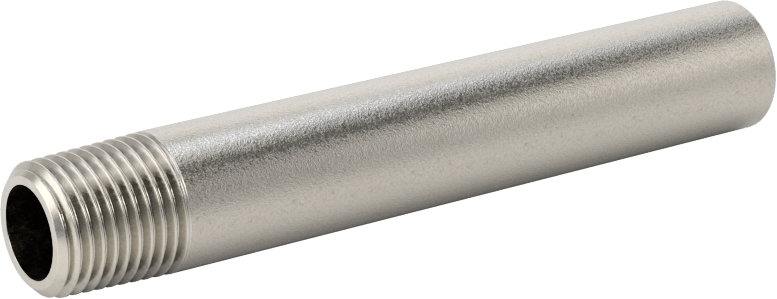 Standart Cidarlı 304/304L Paslanmaz Çelik Dişli Boru Rakorı, Bir Ucu Dişli, 1/8 NPT, 2-1/2" Uzunluk