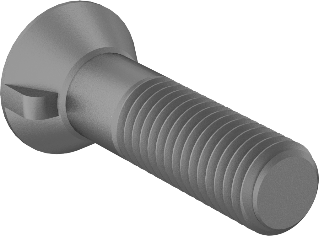 Anahtar Kilitli Boyunlu Düz Başlı Çekici Cıvata, 5/8"-11 Diş Boyutu, 2-1/2" Uzunluk