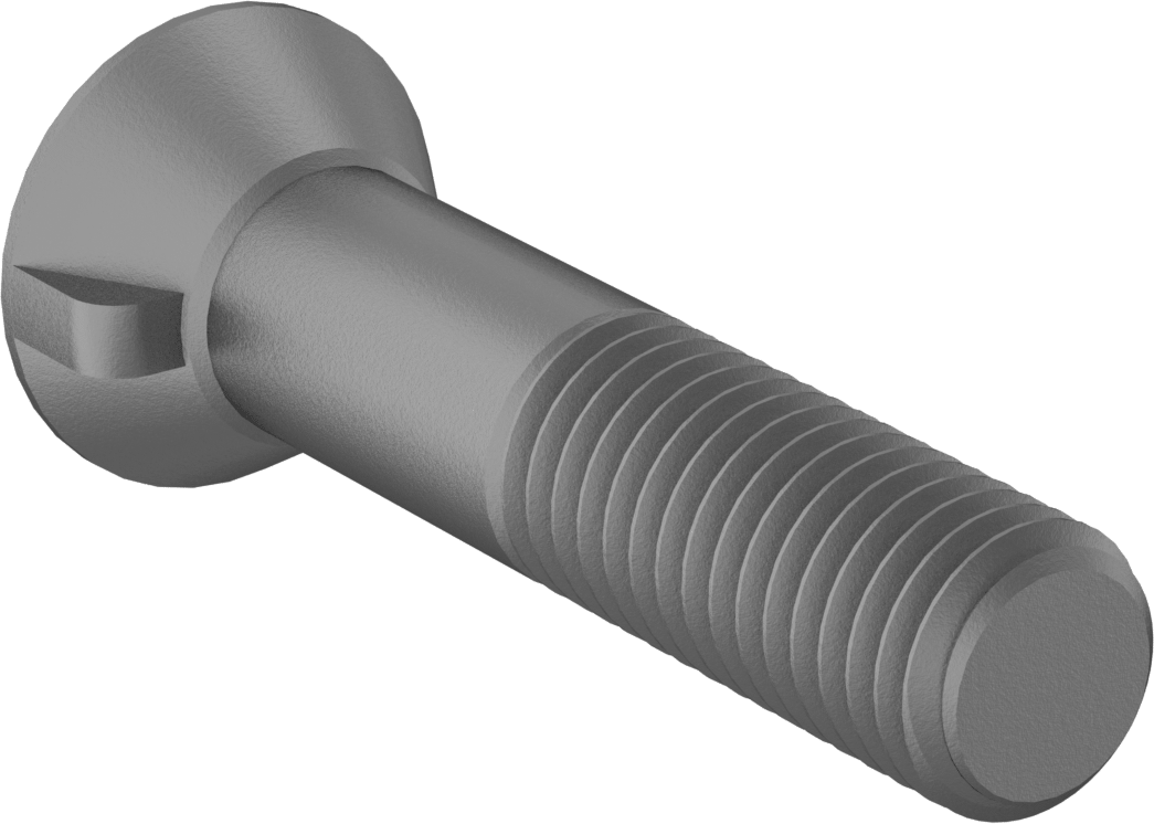 Anahtar Kilitli Boyunlu Düz Başlı Çekici Cıvata, 5/8"-11 Diş Boyutu, 3" Uzunluk