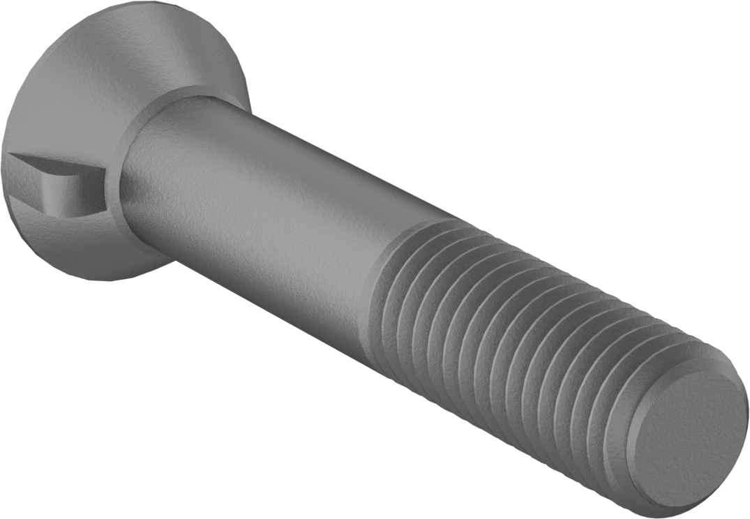Anahtar Kilitli Boyunlu Düz Başlı Çekici Cıvata, 5/8"-11 Diş Boyutu, 3-1/2" Uzunluk