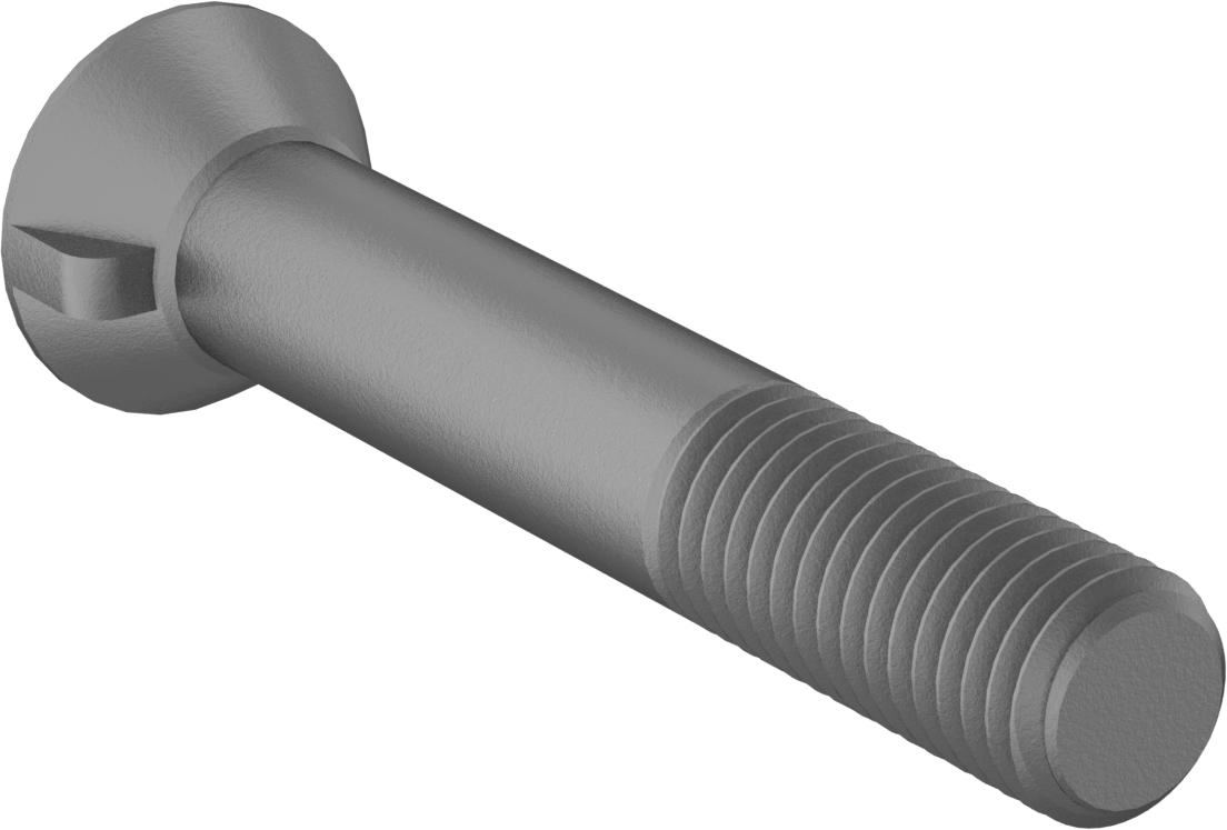 Anahtar Kilitli Boyunlu Düz Başlı Çekici Cıvata, 5/8"-11 Diş Boyutu, 4" Uzunluk
