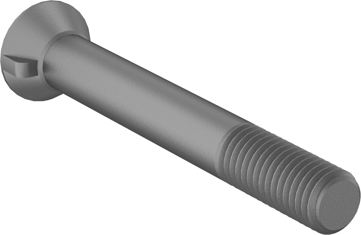 Anahtar Kilitli Boyunlu Düz Başlı Çekici Cıvata, 5/8"-11 Diş Boyutu, 5 inç Uzunluk