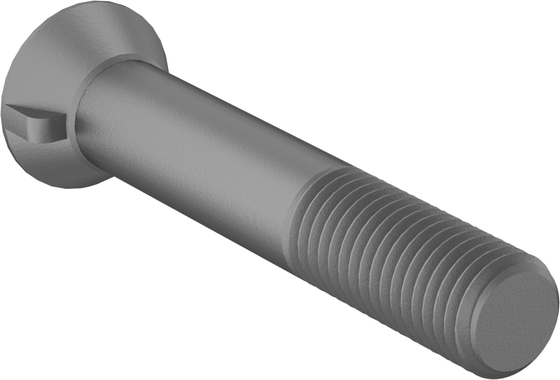 Anahtar Kilitli Boyunlu Düz Başlı Çekici Cıvata, 3/4"-10 Diş Boyutu, 4-1/2" Uzunluk