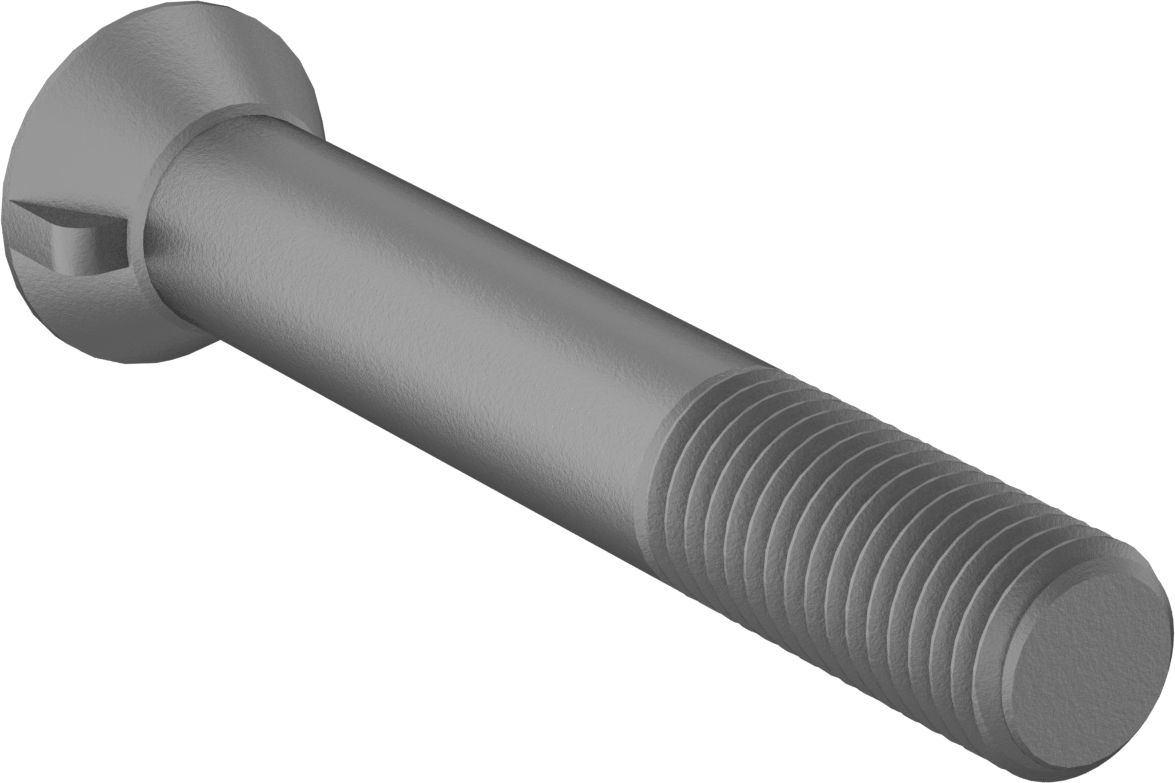 Anahtar Kilitli Boyunlu Düz Başlı Çekici Cıvata, 3/4"-10 Diş Boyutu, 5 inç Uzunluk