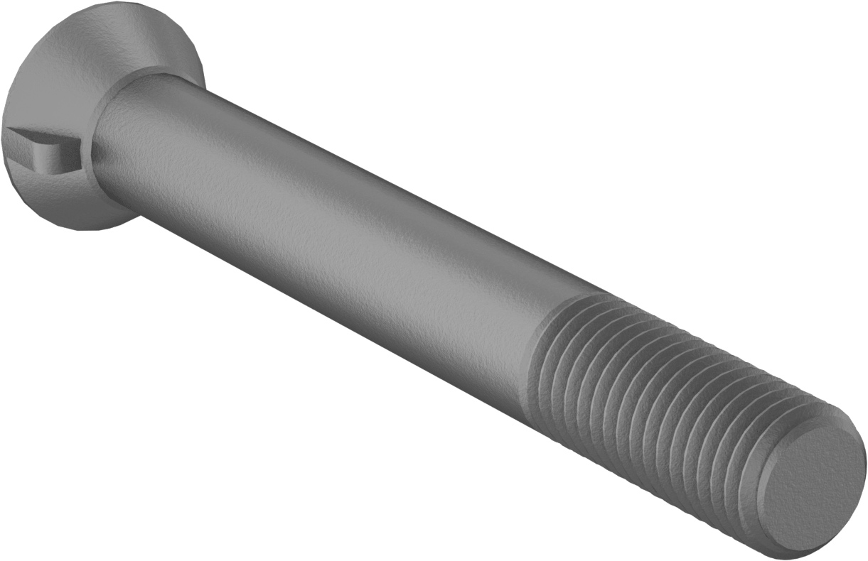 Anahtar Kilitli Boyunlu Düz Başlı Çekici Cıvata, 3/4"-10 Diş Boyutu, 6 inç Uzunluk