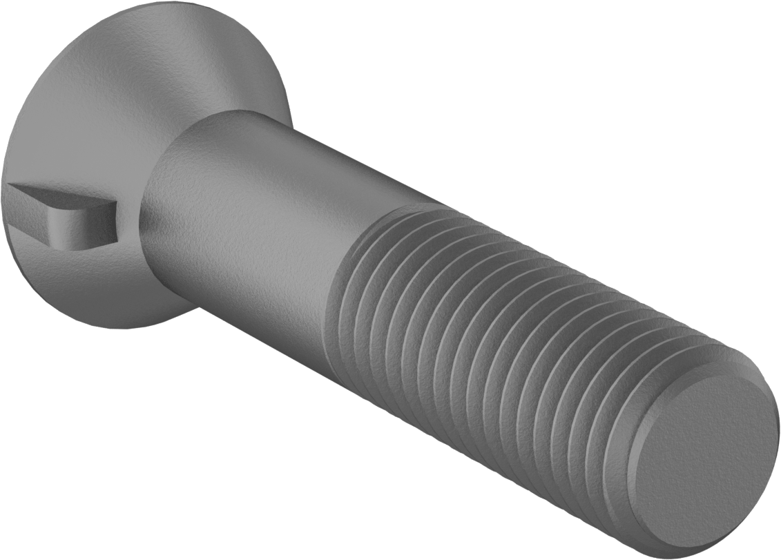 Anahtar Kilitli Boyunlu Düz Başlı Çekici Cıvata, 7/8"-9 Diş Boyutu, 4" Uzunluk