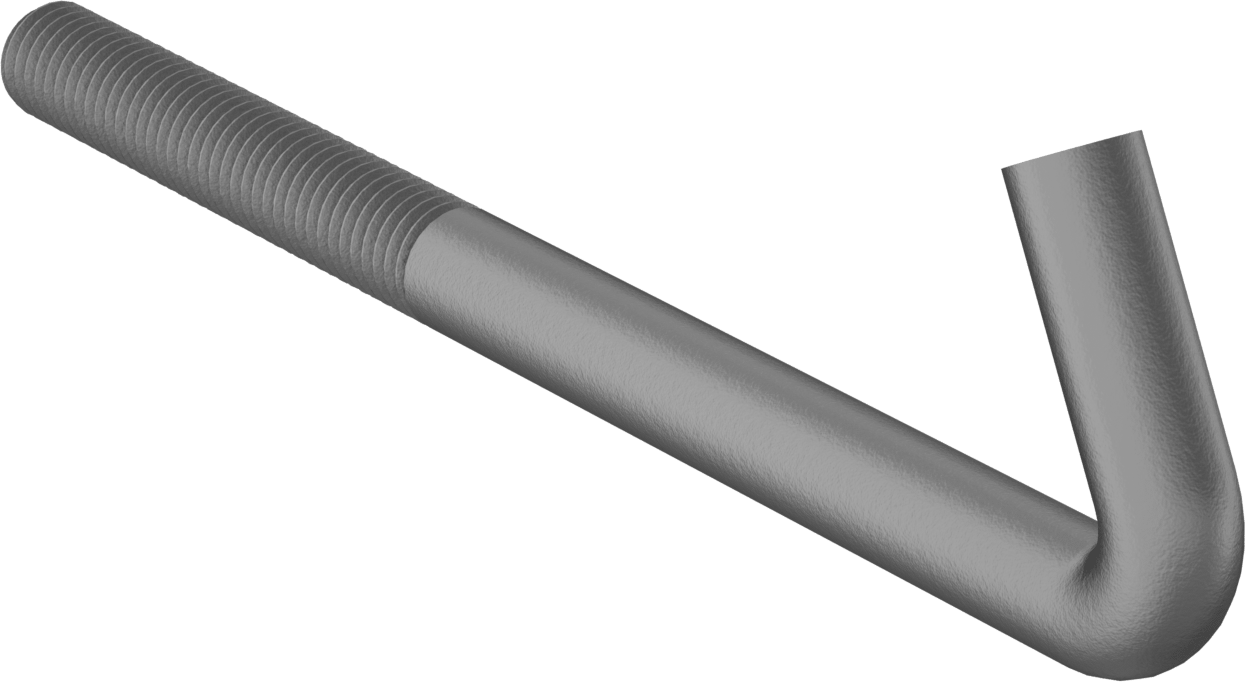 Orta Mukavemetli Çelik Sabitleme Cıvatası, 1/2"-13 Diş Boyutu, 7" Uzunluk