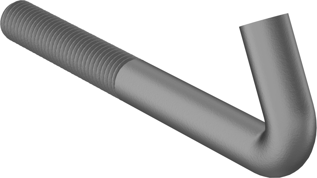 Orta Mukavemetli Çelik Sabitleme Cıvatası, 5/8"-11 Diş Boyutu, 6 inç Uzunluk