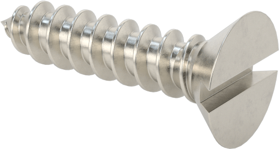 18-8 Paslanmaz Çelik Ahşap için Yivli Düz Başlı Vidalar, Numara 8 Boyut, 3/4" Uzunluk