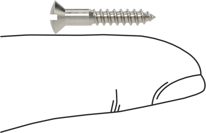 Ahşap için Yivli Oval Başlı Vidalar, 18-8 Paslanmaz Çelik, 5 Numara, 3/4" Uzunluk