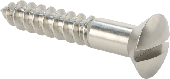Ahşap için Yivli Oval Başlı Vidalar, 18-8 Paslanmaz Çelik, 5 Numara, 3/4" Uzunluk