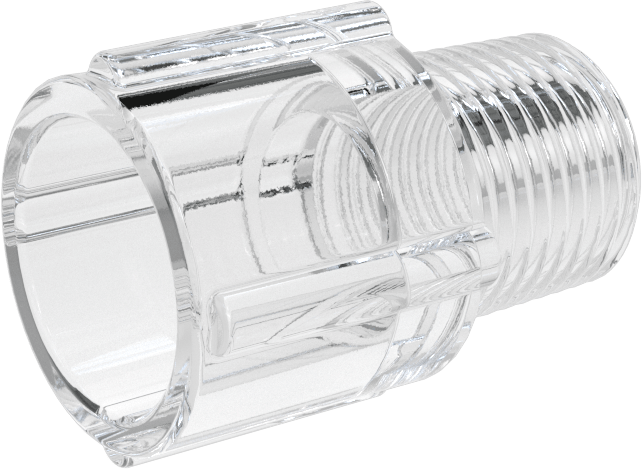 Şeffaf Görüşlü Standart Cidarlı PVC Plastik Boru Bağlantı Parçası, Su için, Adaptör, 3/8 Dişi Soket Bağlantısı x Erkek NPT