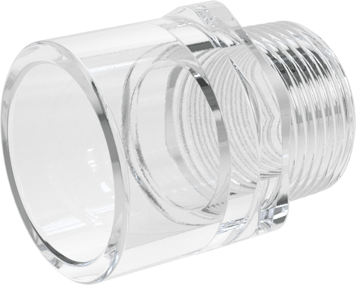 Şeffaf Görüşlü Standart Cidarlı PVC Plastik Boru Bağlantı Parçası, Su için, Adaptör, 1 Dişi Soket Bağlantısı x Erkek NPT
