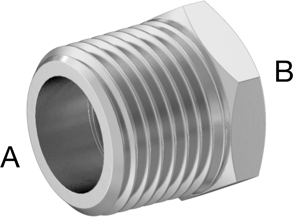 Düşük Basınçlı Krom Kaplı Pirinç Boru Bağlantı Parçası, Altıgen Gövdeli Burç Adaptörü, 3/8 Erkek x 1/4 Dişi NPT