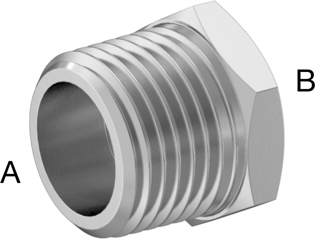 Düşük Basınçlı Krom Kaplı Pirinç Boru Bağlantı Parçası, Altıgen Gövdeli Burç Adaptörü, 1/2 Erkek x 3/8 Dişi NPT