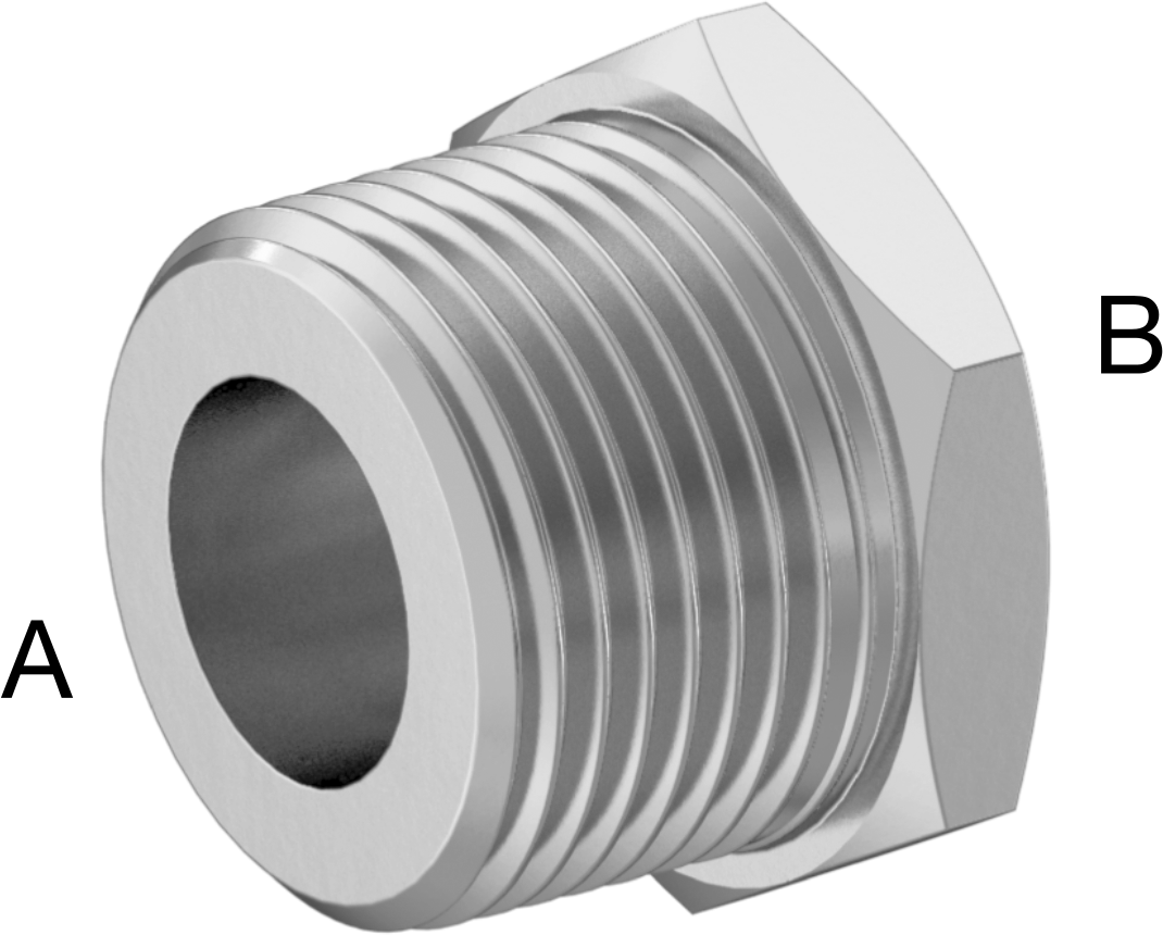 Düşük Basınçlı Krom Kaplı Pirinç Boru Bağlantı Parçası, Altıgen Gövdeli Burç Adaptörü, 3/4 Erkek x 3/8 Dişi NPT