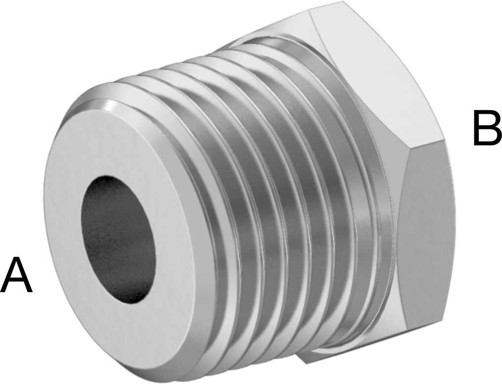 Düşük Basınçlı Krom Kaplı Pirinç Boru Bağlantı Parçası, Altıgen Gövdeli Burç Adaptörü, 1/2 Erkek x 1/8 Dişi NPT