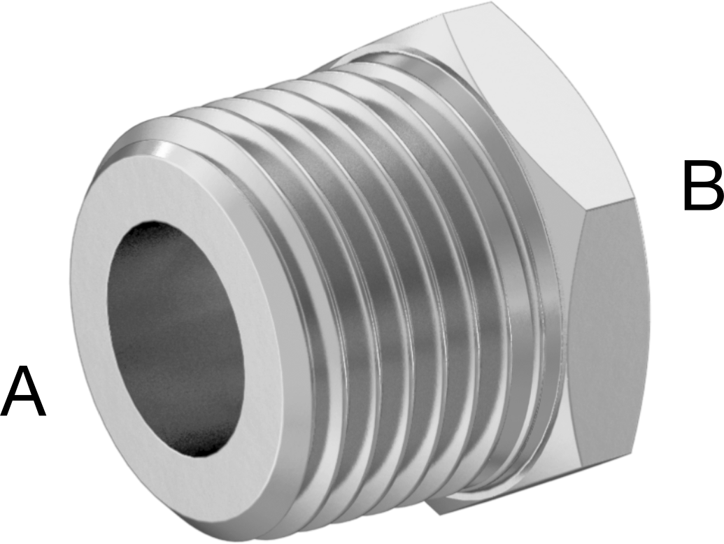 Düşük Basınçlı Krom Kaplı Pirinç Boru Bağlantı Parçası, Altıgen Gövdeli Burç Adaptörü, 1/2 Erkek x 1/4 Dişi NPT