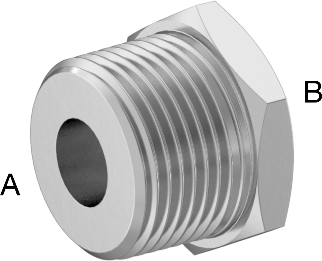 Düşük Basınçlı Krom Kaplı Pirinç Boru Bağlantı Parçası, Altıgen Gövdeli Burç Adaptörü, 3/4 Erkek x 1/4 Dişi NPT