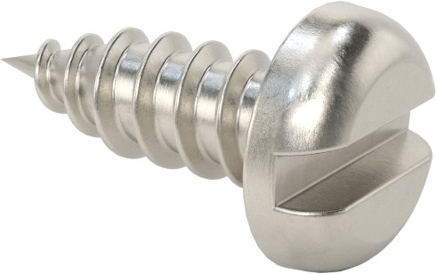 Sac Metal için Yivli Yuvarlak Başlı Vidalar, 18-8 Paslanmaz Çelik, Numara 2 Boyut, 1/4" Uzunluk