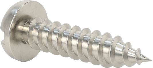 Sac Metal için Yivli Yuvarlak Başlı Vidalar, 18-8 Paslanmaz Çelik, Numara 2 Boyut, 3/8" Uzunluk
